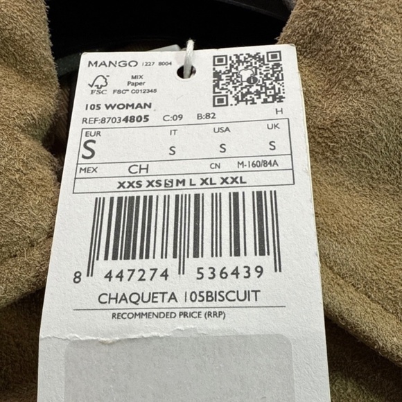 Mango Women’s Suede Leather Jacket, Small, NWT - Picture 15 of 16